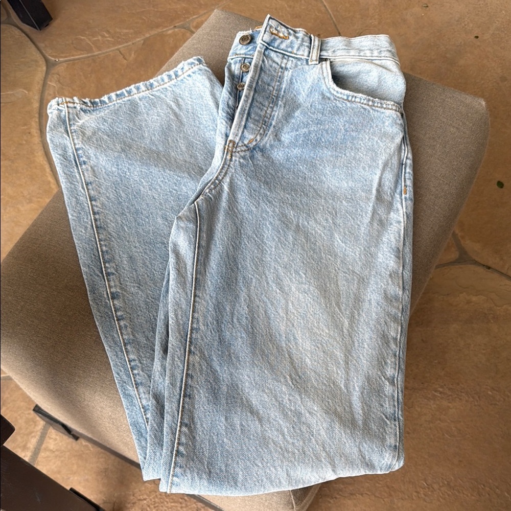 Zara Light Blue Straight Leg Jeans